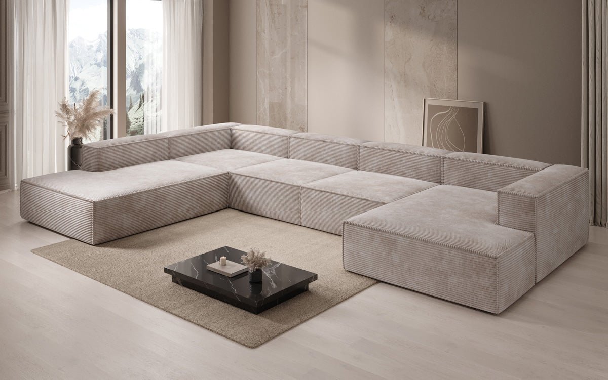 Designer Sofa Lesley U XXL in Cord