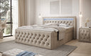 Boxspringbett Menzogna Samt mit LED und Stauraum (2 Schubladen)