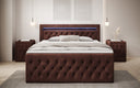 Boxspringbett Menzogna Samt mit LED und Stauraum (2 Schubladen)