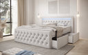 Boxspringbett Menzogna Samt mit LED und Stauraum (2 Schubladen)