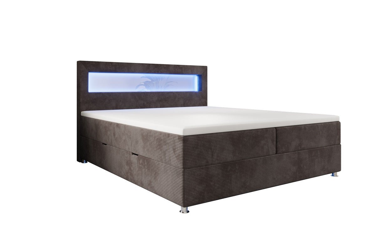 Boxspringbett Relax s LED, úložným priestorom a USB/C v kordovine