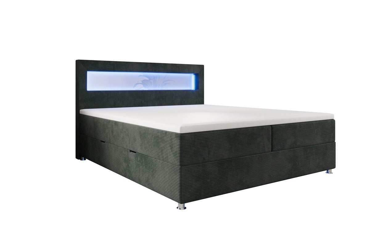 Boxspringbett Relax s LED, úložným priestorom a USB/C v kordovine