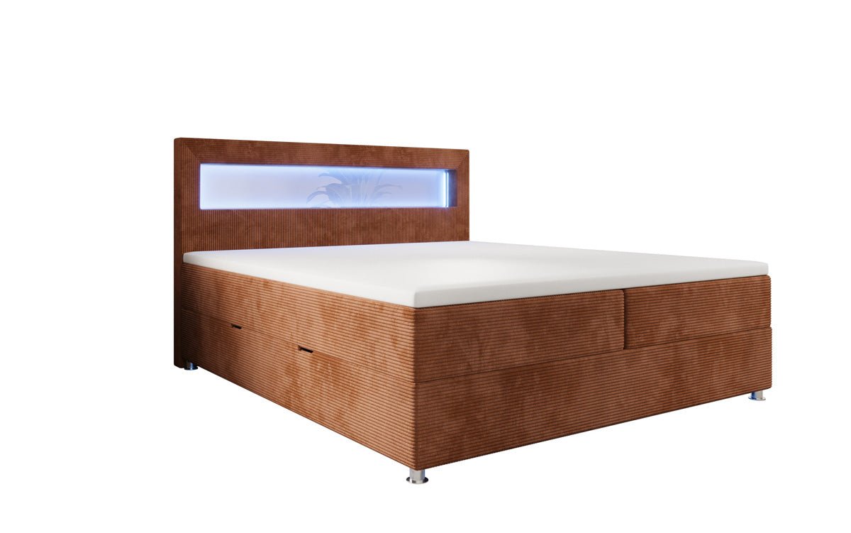 Boxspringbett Relax s LED, úložným priestorom a USB/C v kordovine