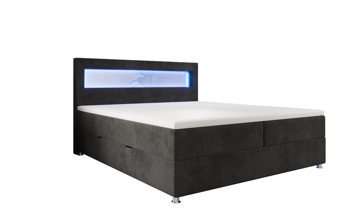 Boxspringbett Relax s LED, úložným priestorom a USB/C v kordovine