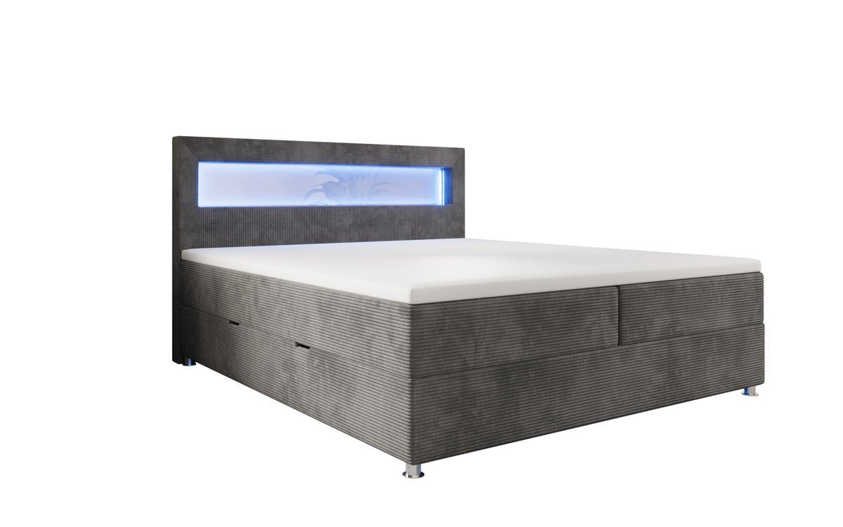 Boxspringbett Relax s LED, úložným priestorom a USB/C v kordovine