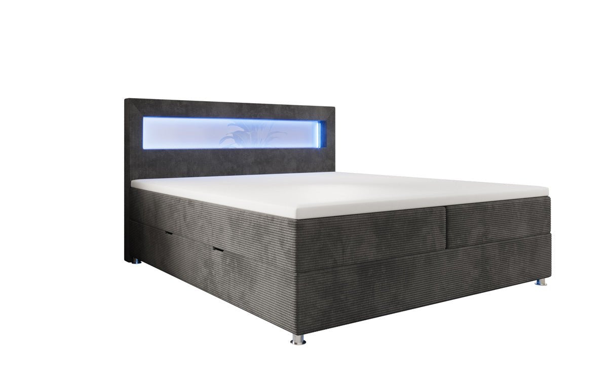 Boxspringbett Relax s LED, úložným priestorom a USB/C v kordovine