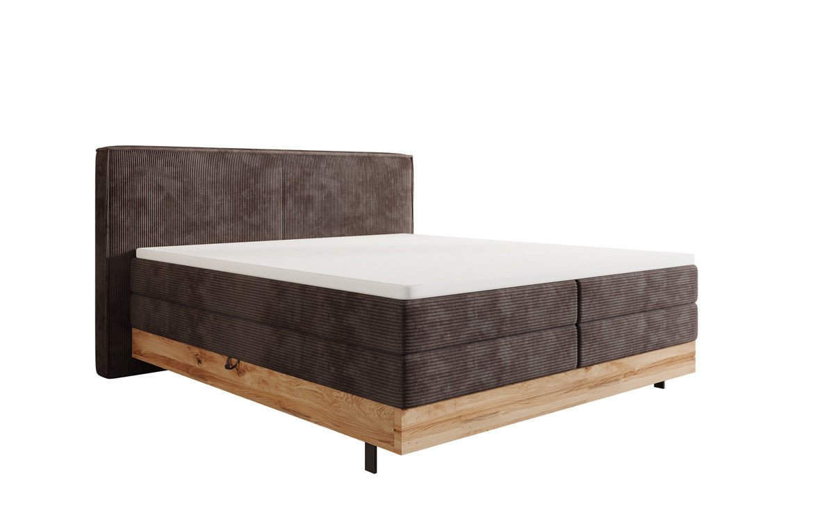 Drevená posteľ/Boxspring posteľ Nero s úložným priestorom v kordovom prevedení