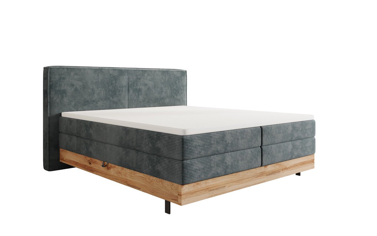 Drevená posteľ/Boxspring posteľ Nero s úložným priestorom v kordovom prevedení