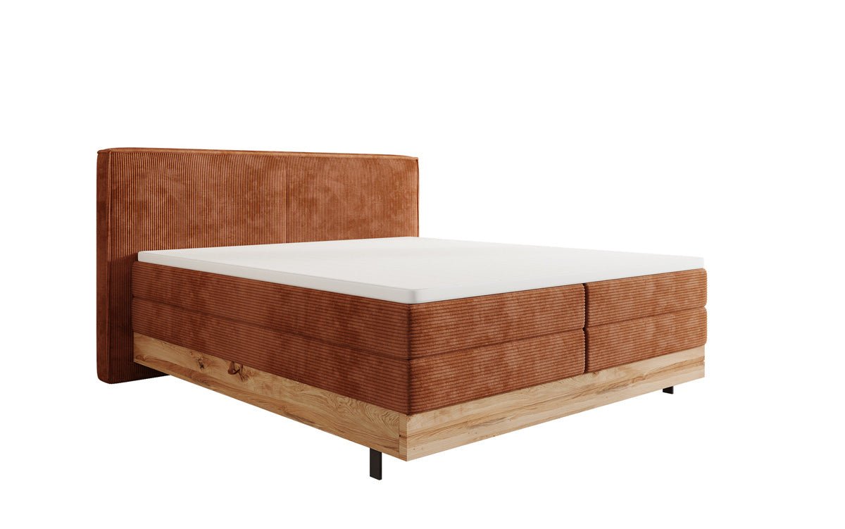 Drevená posteľ/Boxspring posteľ Nero s úložným priestorom v kordovom prevedení