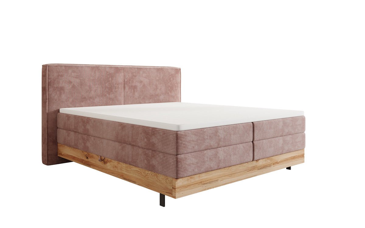 Drevená posteľ/Boxspring posteľ Nero s úložným priestorom v kordovom prevedení