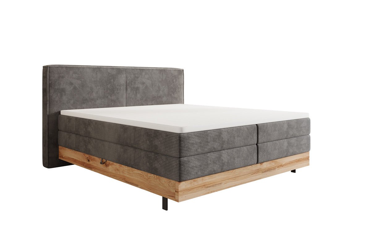Drevená posteľ/Boxspring posteľ Nero s úložným priestorom v kordovom prevedení