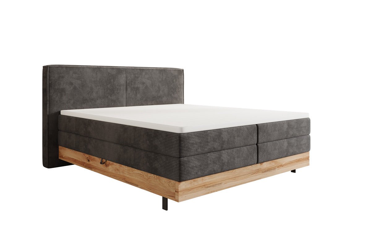 Drevená posteľ/Boxspring posteľ Nero s úložným priestorom v kordovom prevedení