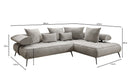 Designer Ecksofa Sydney Samt mit elektrischer Schlaffunktion