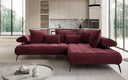 Designer Ecksofa Sydney Samt mit elektrischer Schlaffunktion