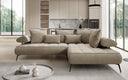 Designer Ecksofa Sydney Samt mit elektrischer Schlaffunktion