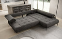 Designer Ecksofa Sydney Samt mit elektrischer Schlaffunktion