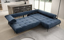 Designer Ecksofa Sydney Samt mit elektrischer Schlaffunktion