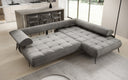Designer Ecksofa Sydney Samt mit elektrischer Schlaffunktion