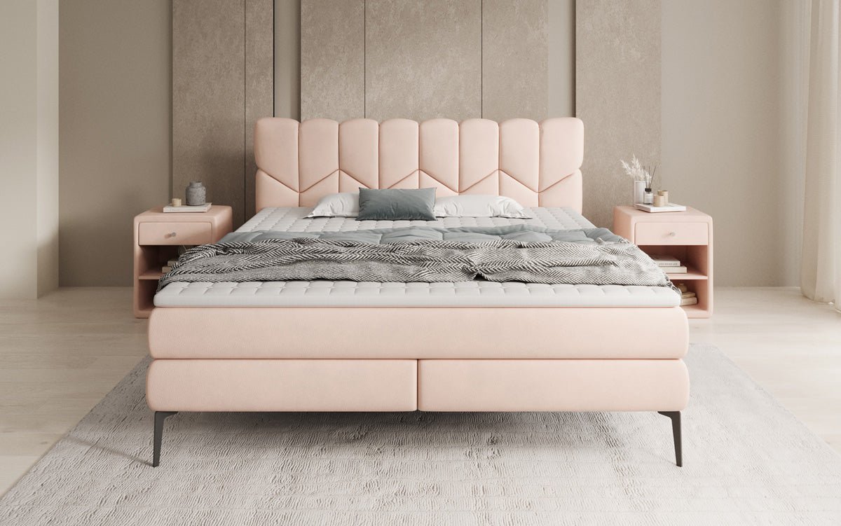 Boxspringbett Mirea in Echtleder