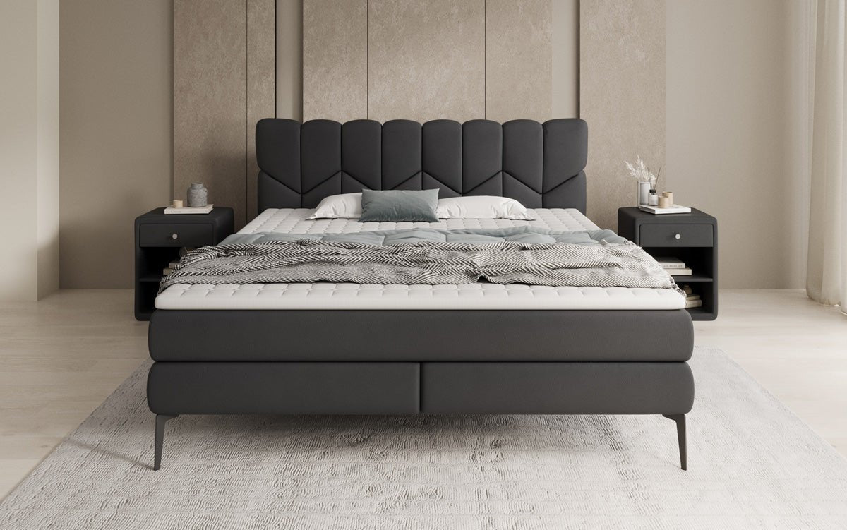 Boxspringbett Mirea in Echtleder