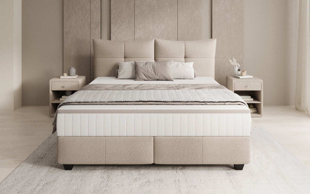 Boxspring posteľ Veyora v bouclé