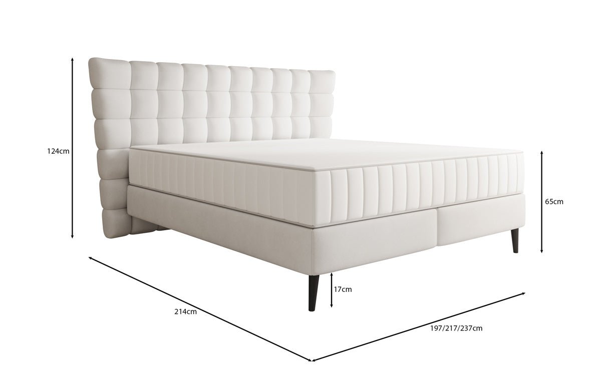 Boxspring posteľ Alvion v pravom koži