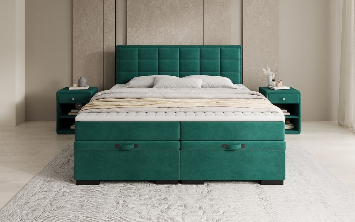 Boxspring posteľ Alessia s úložným priestorom v semiši