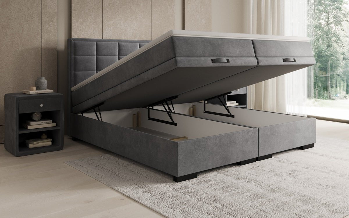 Boxspring posteľ Alessia s úložným priestorom v semiši
