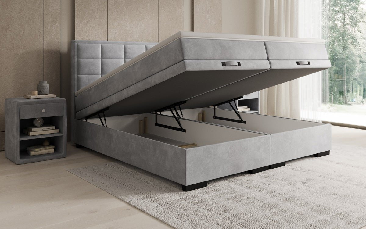 Boxspring posteľ Alessia s úložným priestorom v semiši