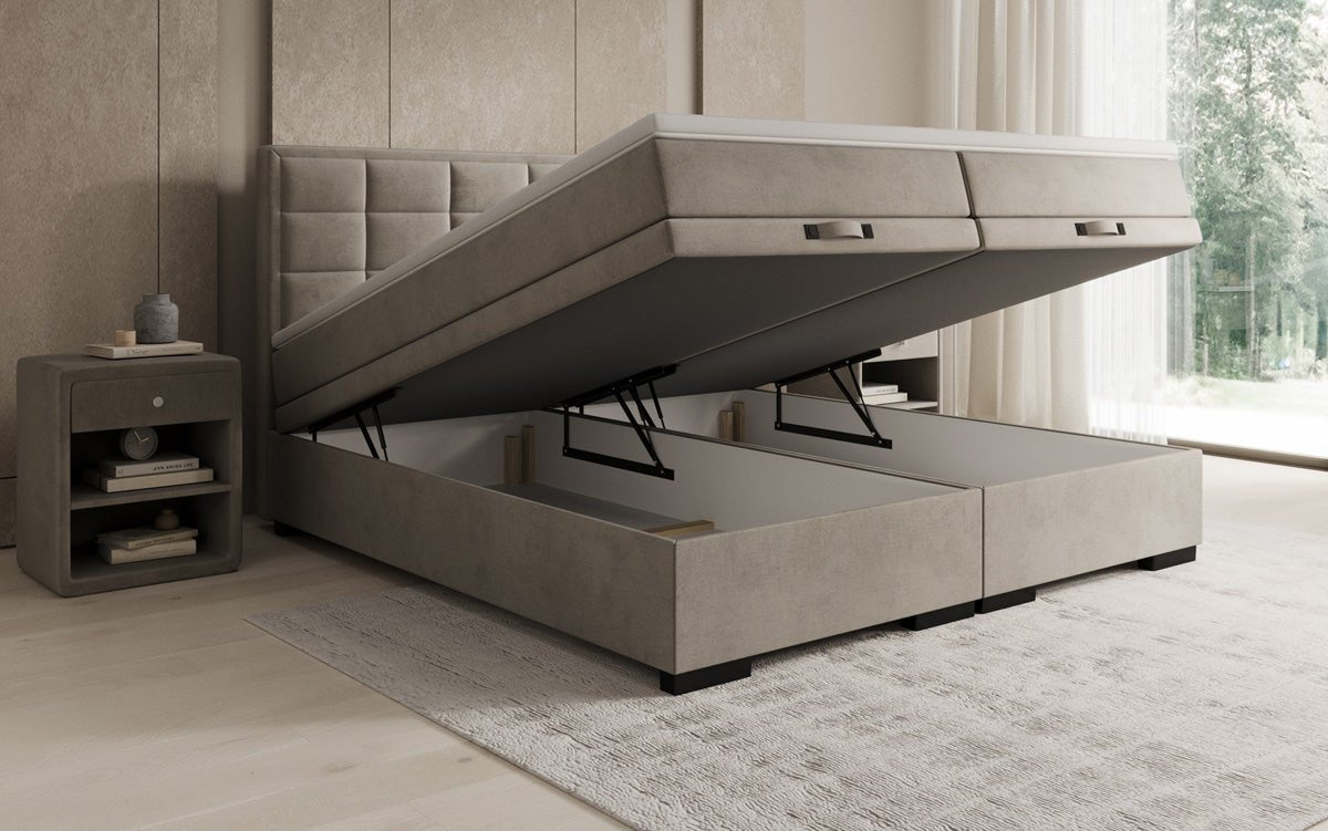 Boxspring posteľ Alessia s úložným priestorom v semiši