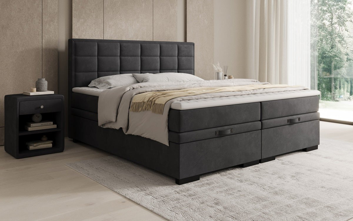 Boxspring posteľ Alessia s úložným priestorom v semiši
