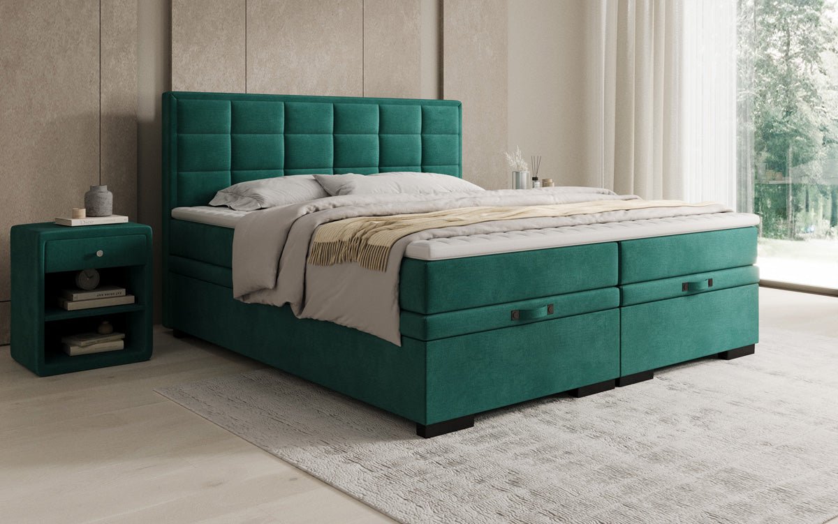 Boxspring posteľ Alessia s úložným priestorom v semiši