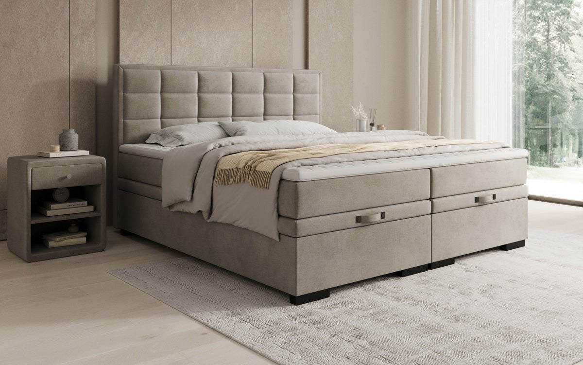 Boxspring posteľ Alessia s úložným priestorom v semiši