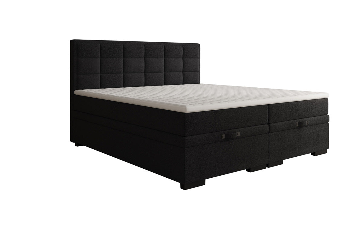 Boxspring posteľ Alessia s úložným priestorom v Teddy Bouclé