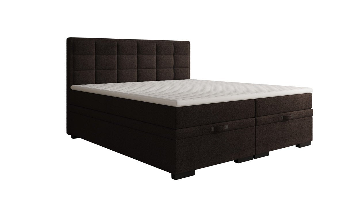 Boxspring posteľ Alessia s úložným priestorom v Teddy Bouclé