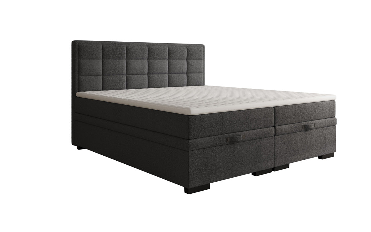 Boxspring posteľ Alessia s úložným priestorom v Teddy Bouclé