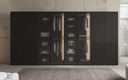 Moduro Rivon – Modularer Design-Kleiderschrank mit geriffelter Glasfront und Strukturpaneelen