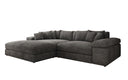 Designer Ecksofa Bernardo mit breiter Ottomane in Cord