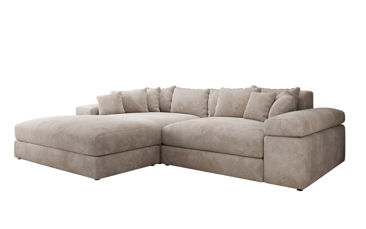 Designer Sofa Bernardo mit breiter Ottomane in Cord
