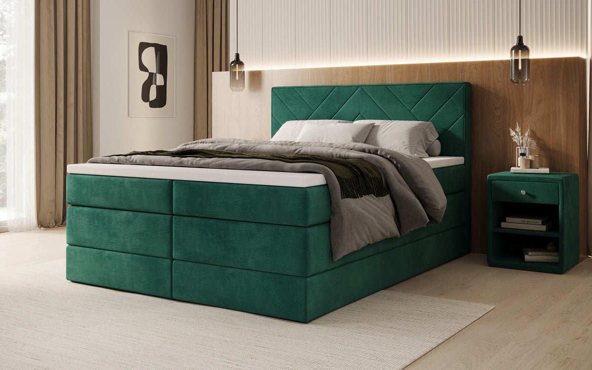 Boxspring posteľ Norella s úložným priestorom v semiši