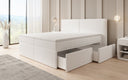 Boxspring posteľ Ophelia s zásuvkami v Teddy Bouclé