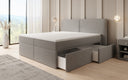Boxspring posteľ Ophelia s zásuvkami v Teddy Bouclé