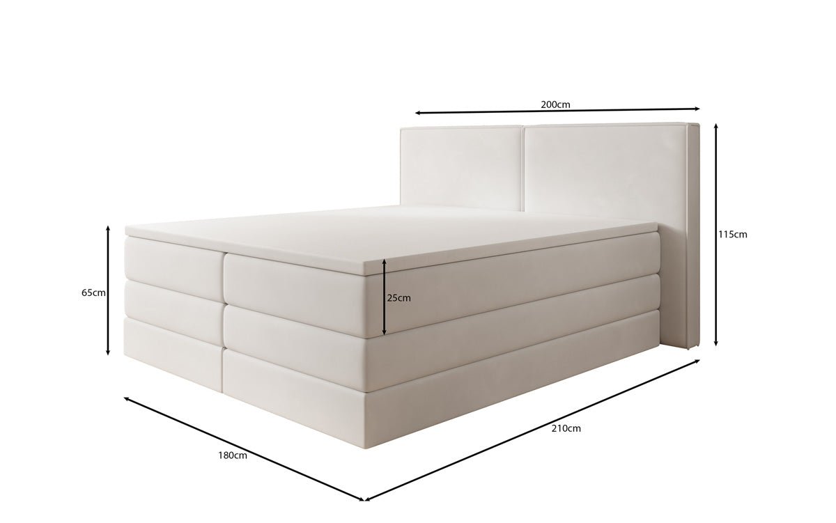 Boxspring posteľ Ophelia s vysúvateľným úložným priestorom v zamatovom prevedení