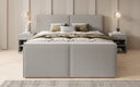 Boxspringbett Ophelia II mit hochklappbarem Stauraum in Teddy Bouclé
