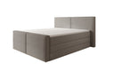 Boxspringbett Ophelia II mit hochklappbarem Stauraum in Teddy Bouclé