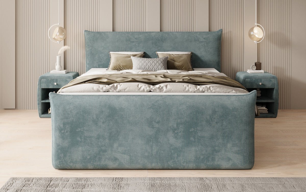 Boxspring posteľ Liana II s vysoko zdvíhateľným úložným priestorom v Mančester