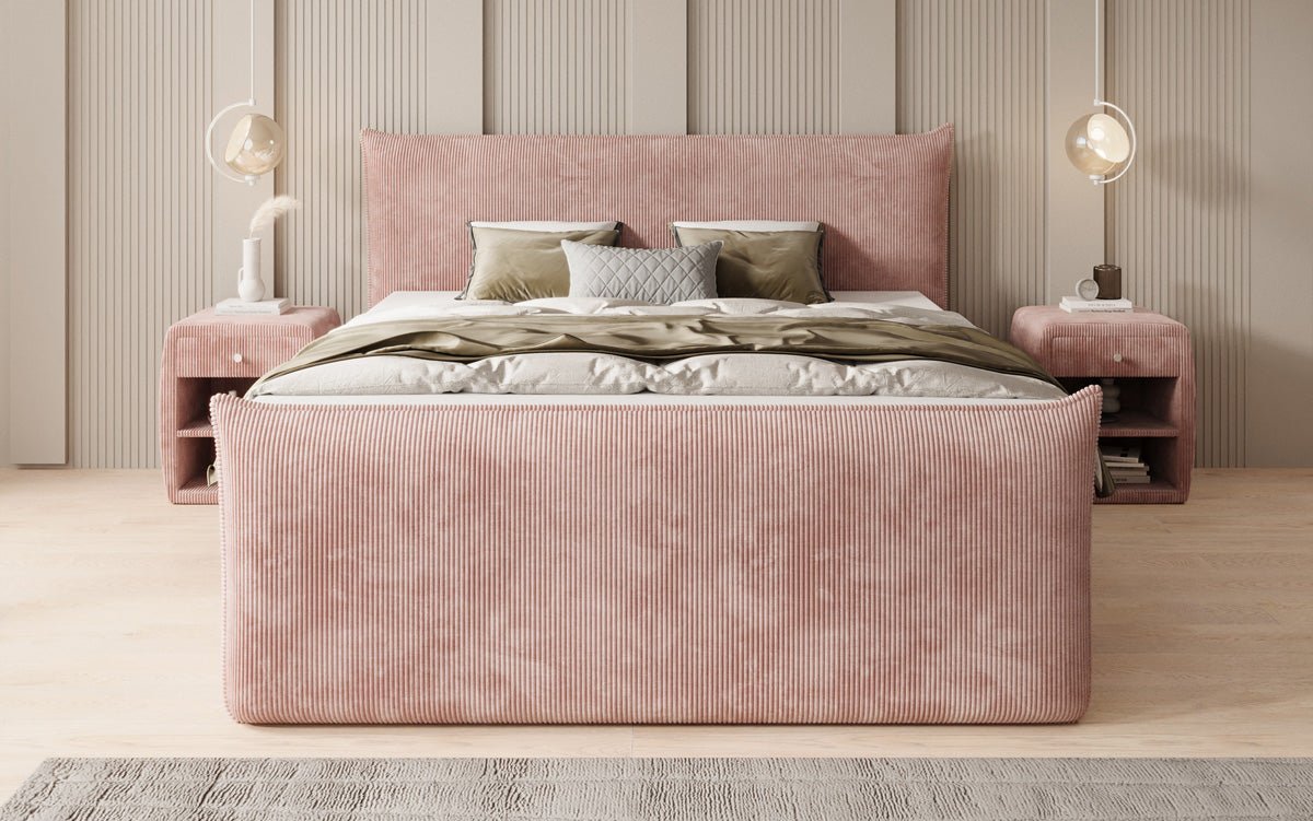 Boxspring posteľ Liana II s vysoko zdvíhateľným úložným priestorom v Mančester