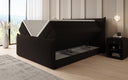 Boxspring posteľ Liana II s vysoko zdvíhateľným úložným priestorom v Teddy Bouclé