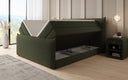 Boxspring posteľ Liana II s vysoko zdvíhateľným úložným priestorom v Teddy Bouclé
