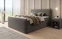 Boxspring posteľ Liana II s vysoko zdvíhateľným úložným priestorom v Teddy Bouclé